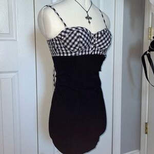 guess plaid bustier mini dress